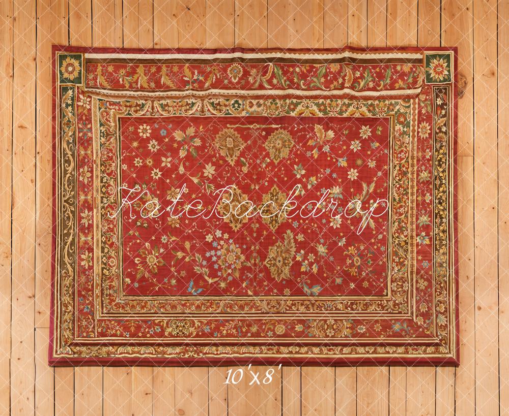 Kate Vintage Fabric Texture Wooden Floor Fleece Backdrop Designed by Emetselch - Kate Backdrop AU