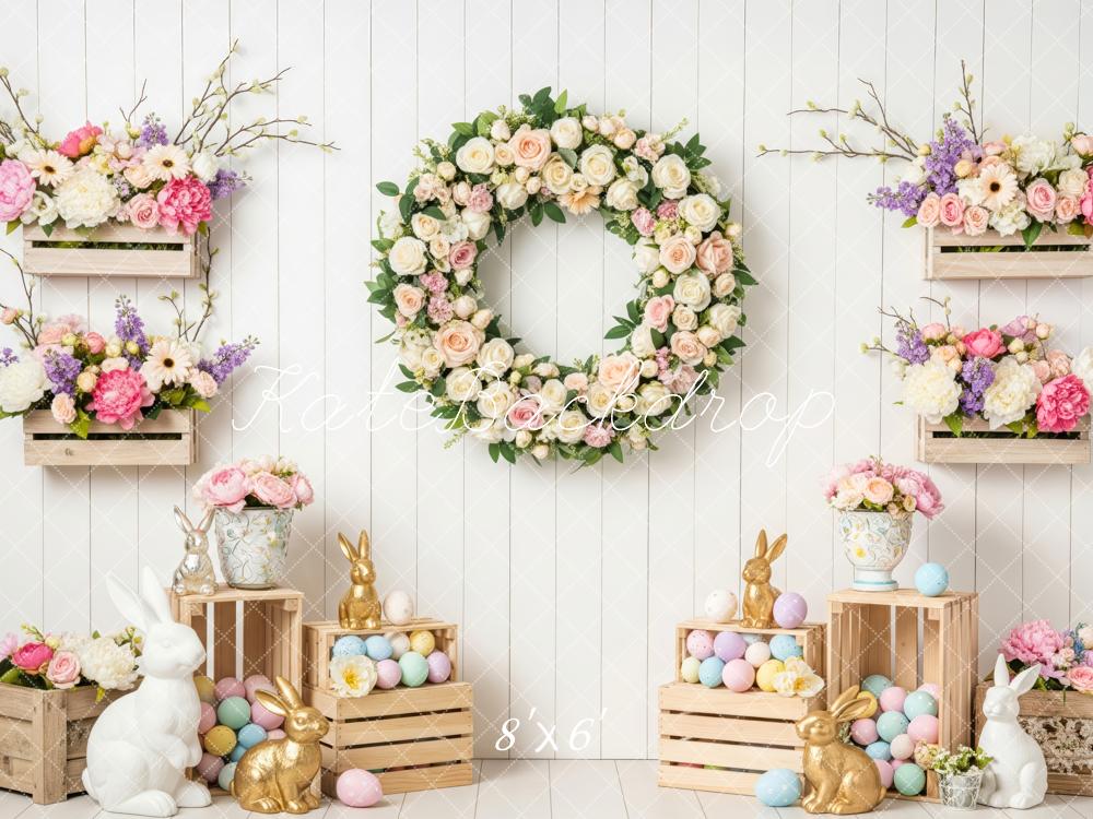 Kate Easter Bunny Wood Crates Eggs Backdrop Designed by Patty Roberts