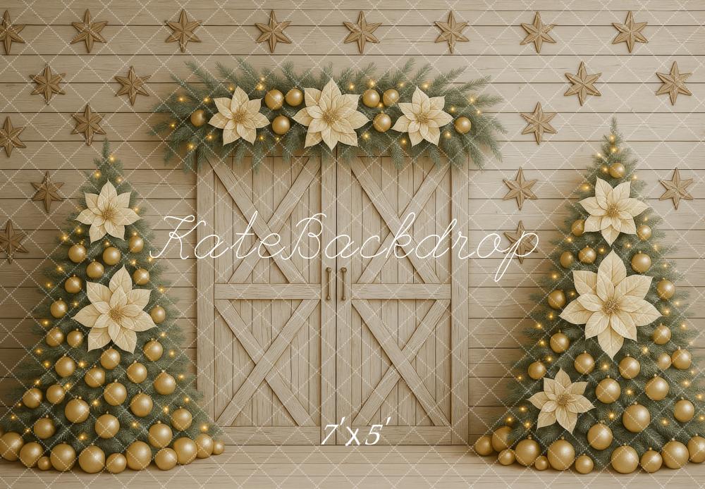 Kate Christmas Trees Barn Door Backdrop Designed by Megan Leigh - Kate Backdrop AU
