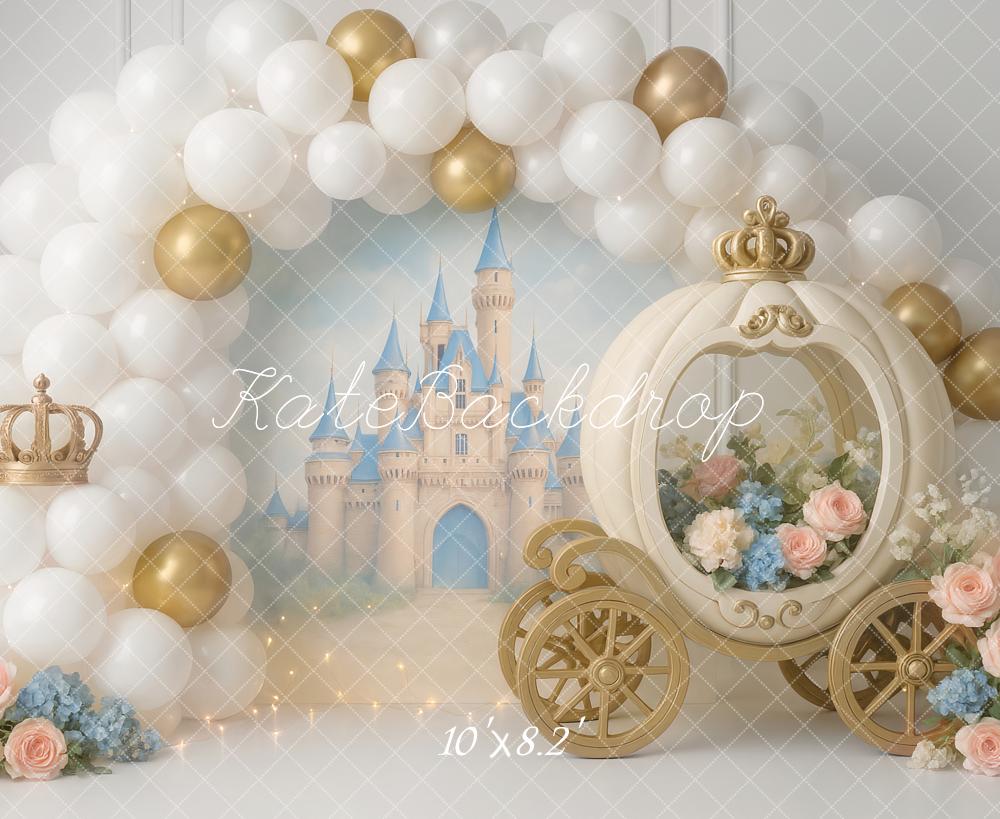 Kate Castle Carriage Balloons Backdrop Designed by Ashley Paul