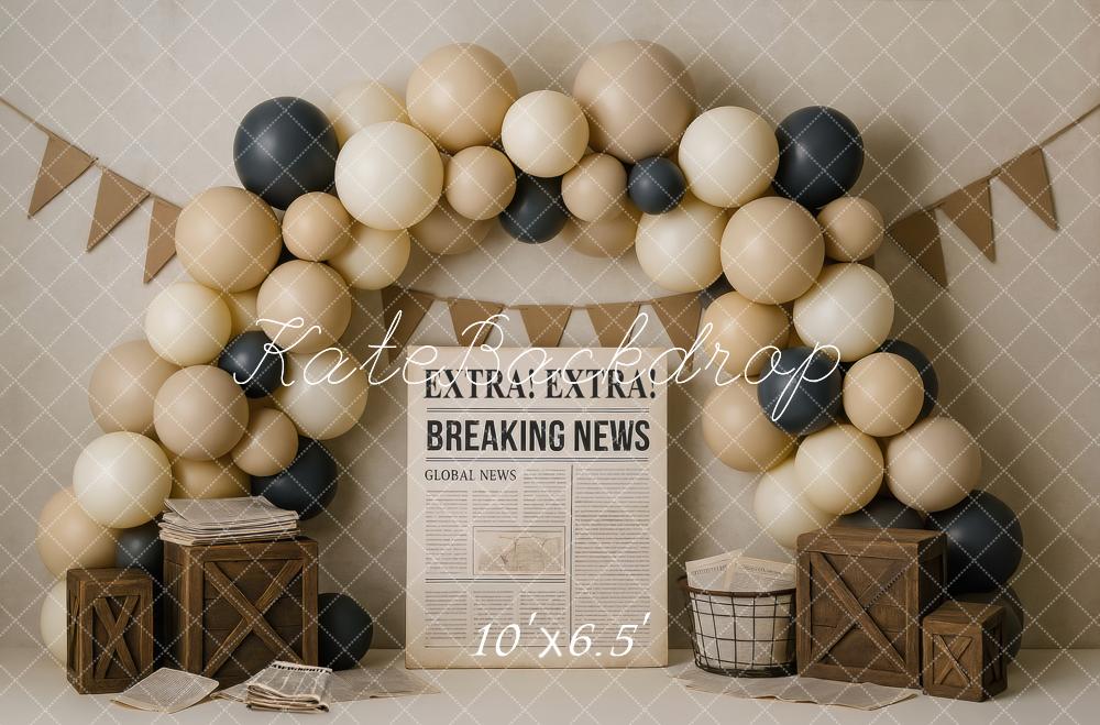 Kate Breaking News Balloons Cake Smash Backdrop Designed by Mini MakeBelieve