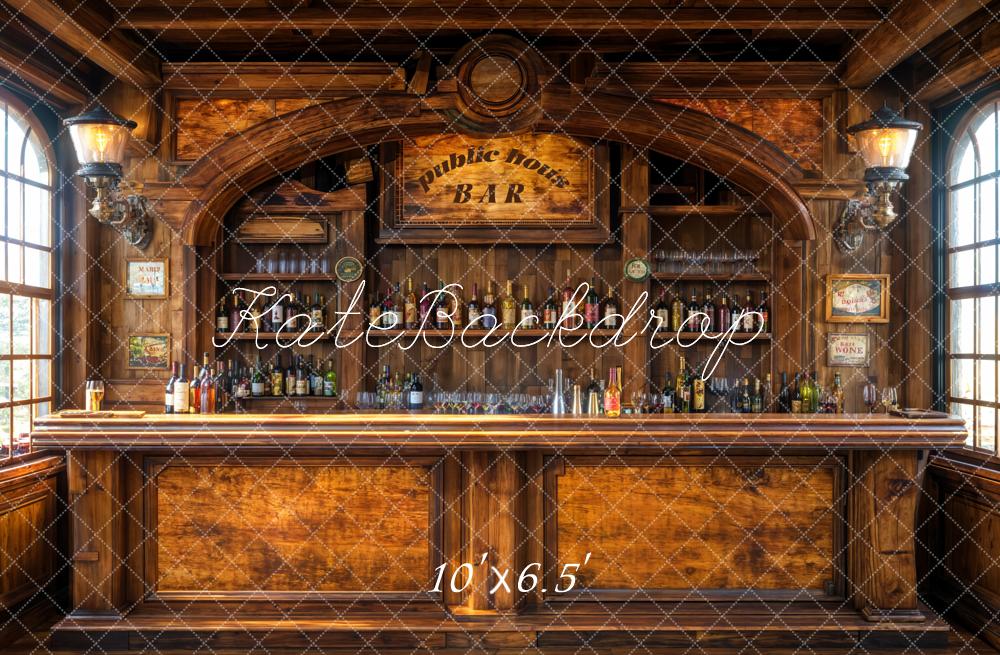 AUSALE Kate Vintage Pub Bar Counter Wood Backdrop Designed by Emetselch