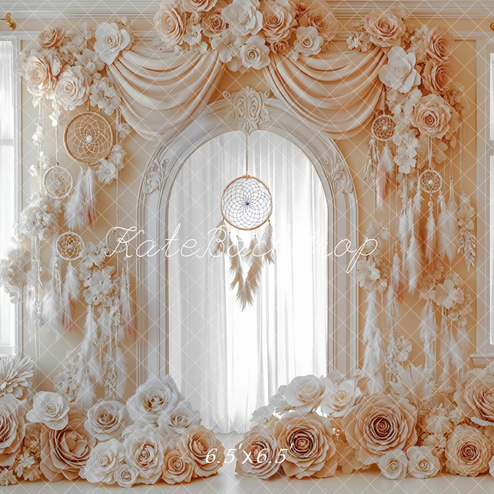 Kate Boho Flower Arch Dreamcatcher Curtains Backdrop Designed by Mini MakeBelieve