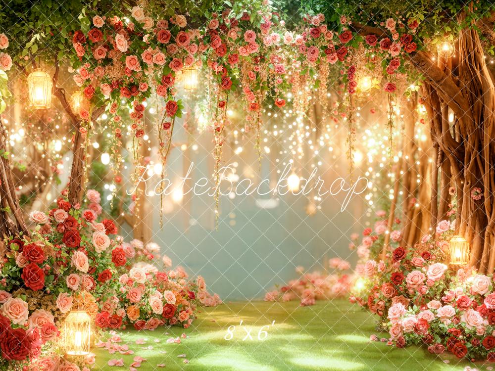 Kate Spring Flower Fairy Lights Backdrop Designed by Emetselch
