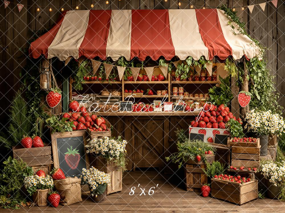 Kate Strawberry Market Crates Backdrop Designed by Emetselch