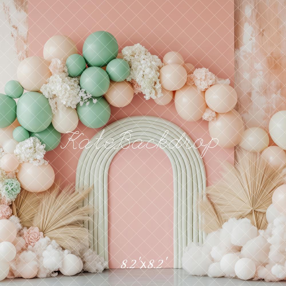 Kate Balloon Arch Dried Palm Cake Smash Backdrop Designed by Patty Roberts