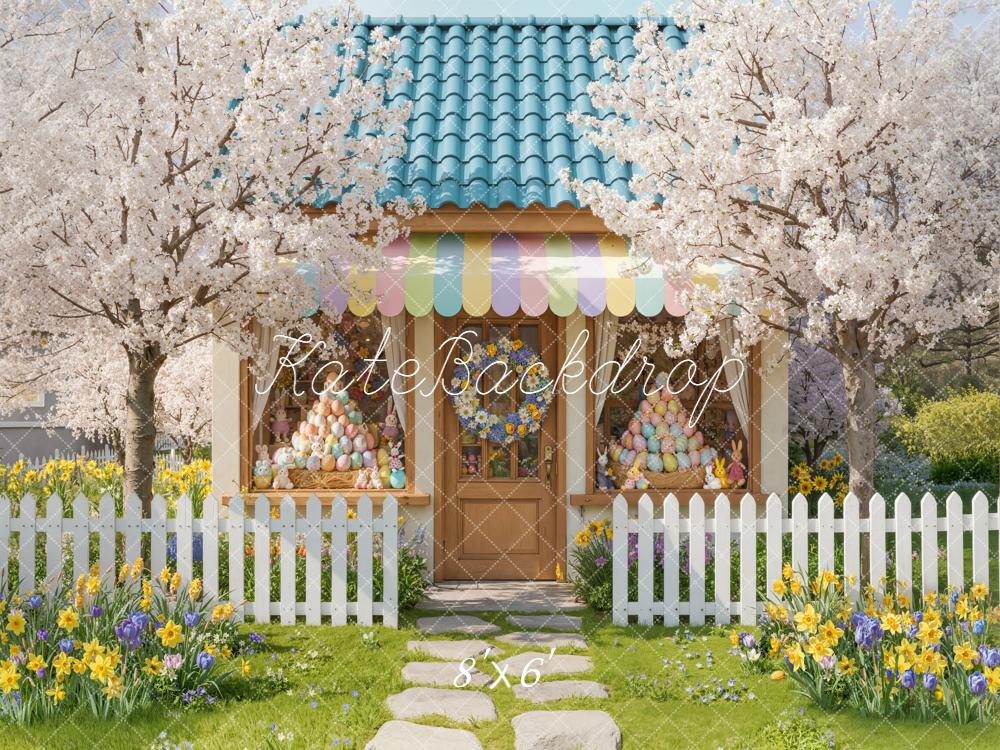 Kate Easter Bunny House Eggs Garden Backdrop Designed by Emetselch