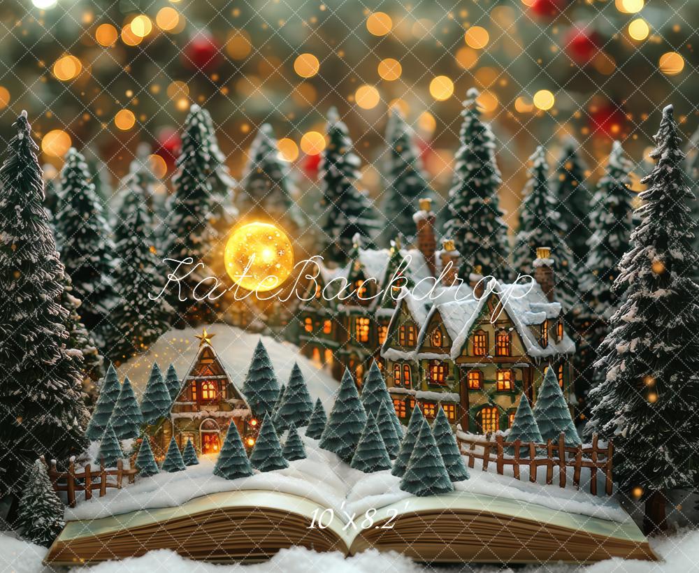 Kate Christmas Snow Village Open Book Backdrop Designed by Mini MakeBelieve - Kate Backdrop AU