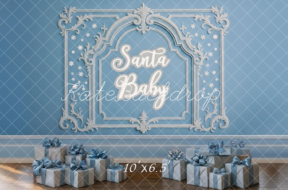 Kate Christmas Blue Wall Backdrop Designed by Mini MakeBelieve
