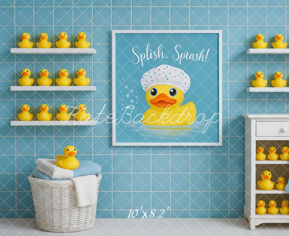 Kate Duck Bathroom Baby Shower Backdrop Designed by Patty Roberts - Kate Backdrop AU