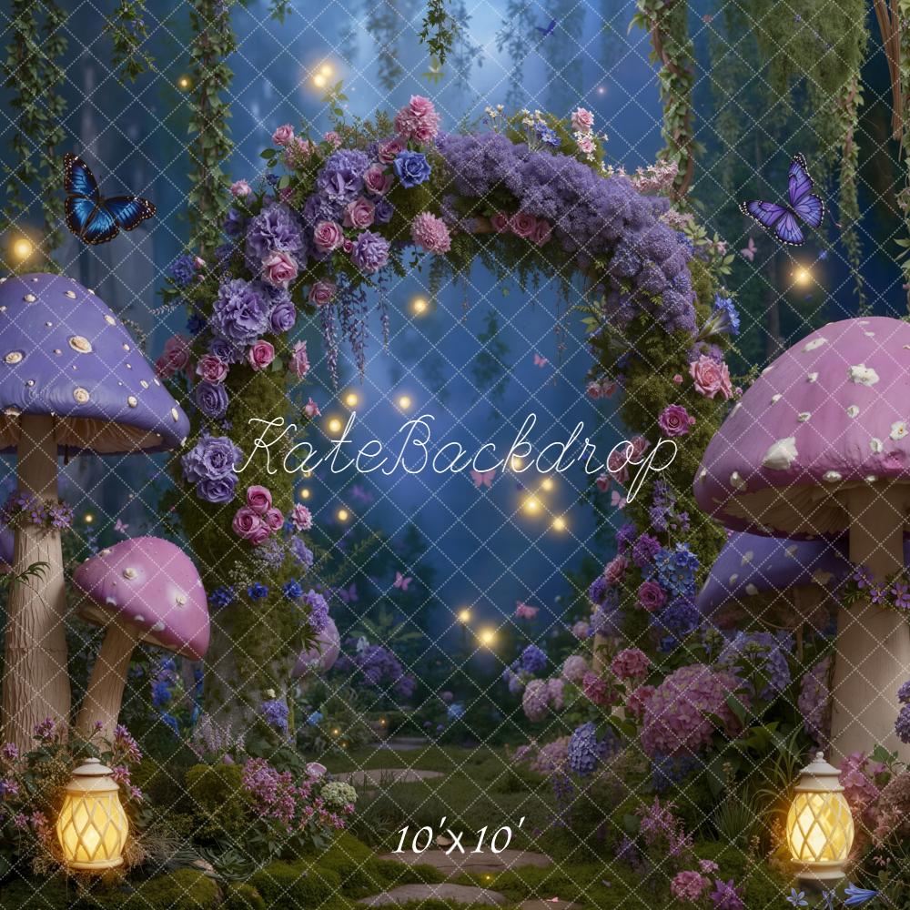 Kate Fairy Fantasy Night Mushrooms Backdrop Designed by Emetselch