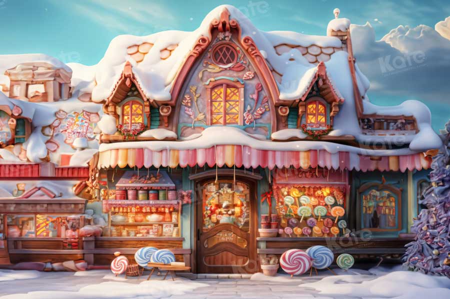 Kate Christmas Candy Shop Backdrop Designed by Emetselch - Kate Backdrop AU