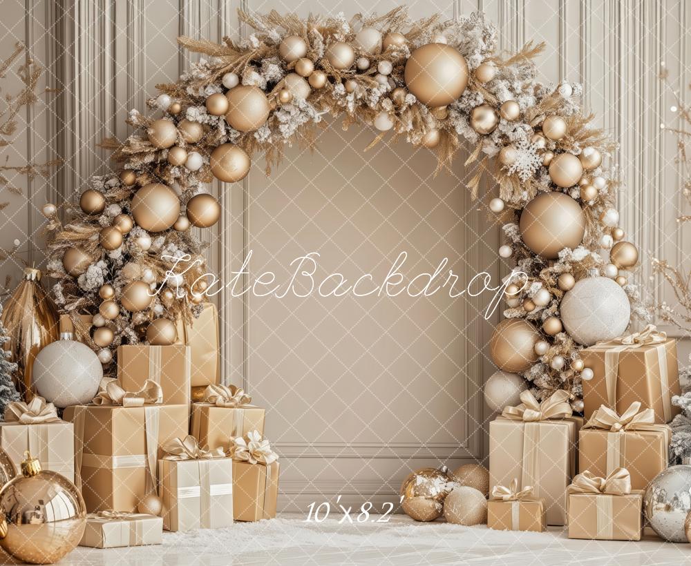 Kate Christmas Arch Gold Presents Backdrop Designed by Patty Roberts - Kate Backdrop AU