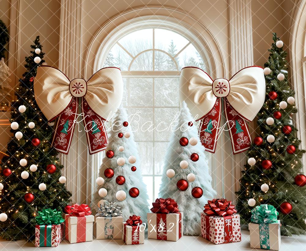 Kate Christmas Trees Bows Presents Backdrop Designed by Mini MakeBelieve - Kate Backdrop AU