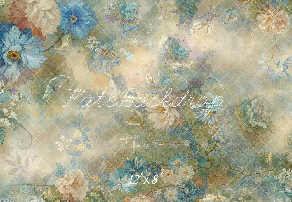 Kate Vintage Flowers Fine Art Fleece Backdrop Designed by GQ - Kate Backdrop AU