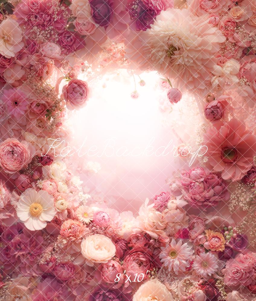 Kate Flower Arch Pink Floral Fleece Backdrop Designed by Chain - Kate Backdrop AU