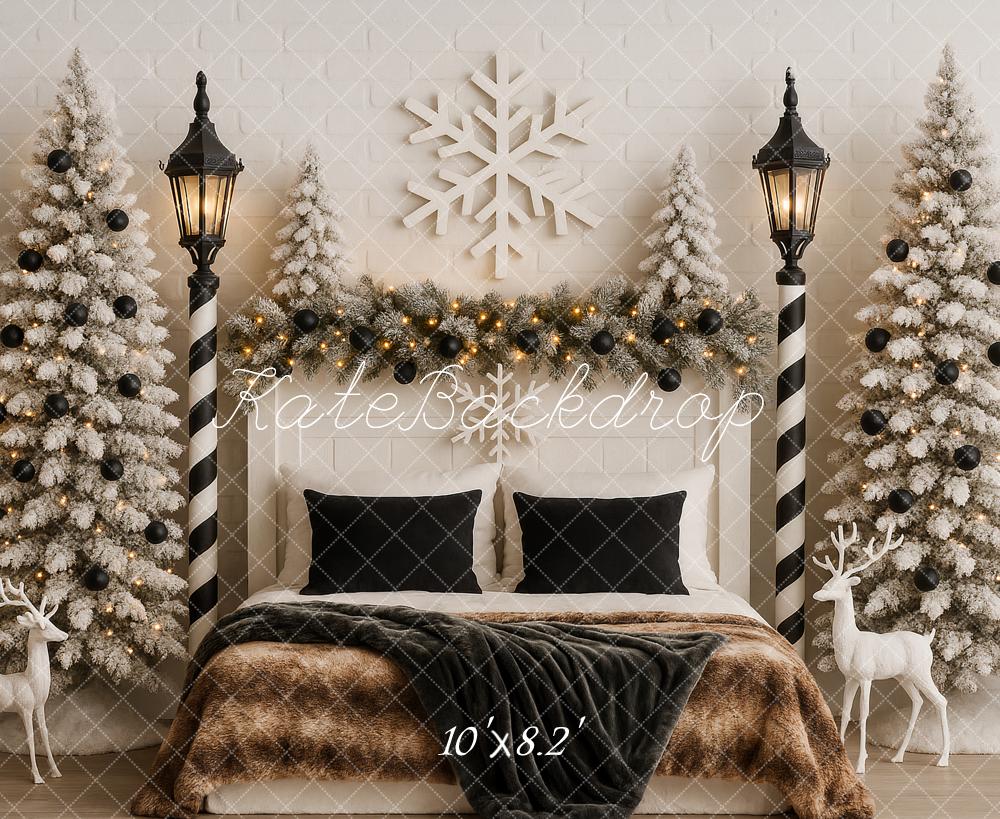 Kate Christmas Snowflake Trees Lamp Post Backdrop Designed by Ashley Paul - Kate Backdrop AU