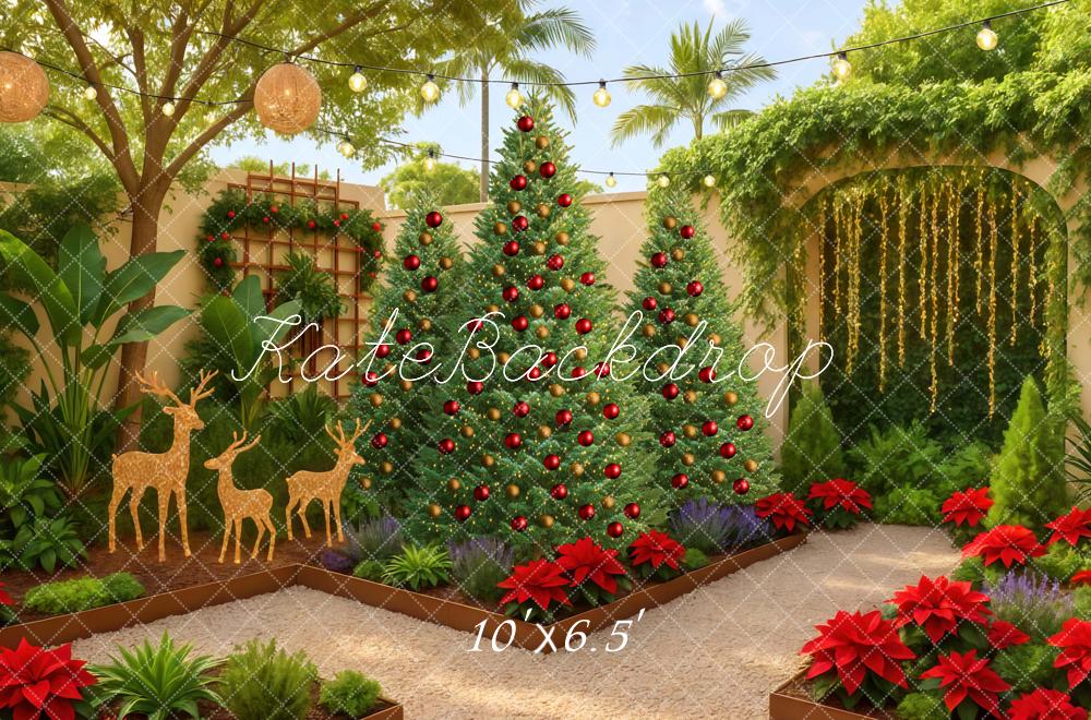 Kate Christmas Garden Trees Backdrop Designed by Mini MakeBelieve - Kate Backdrop AU