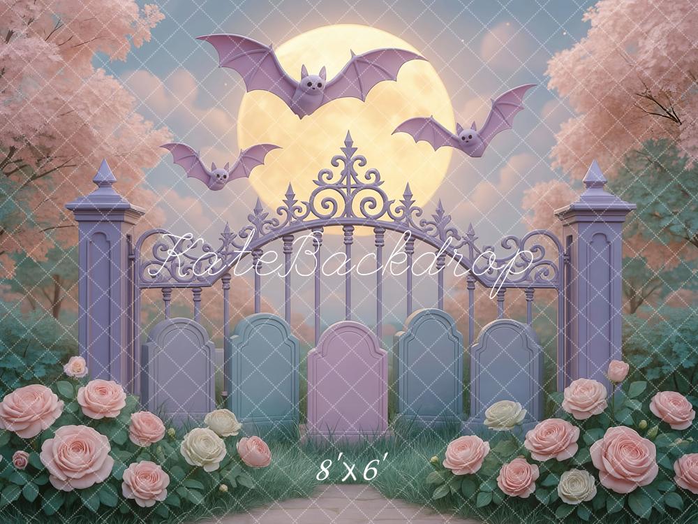Kate Halloween Bats Pastel Gates Backdrop Designed by Mini MakeBelieve
