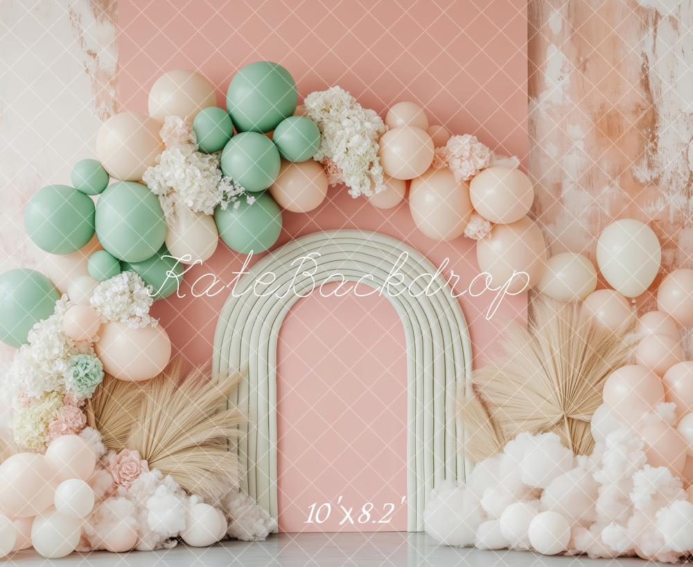 Kate Balloon Arch Dried Palm Cake Smash Backdrop Designed by Patty Roberts