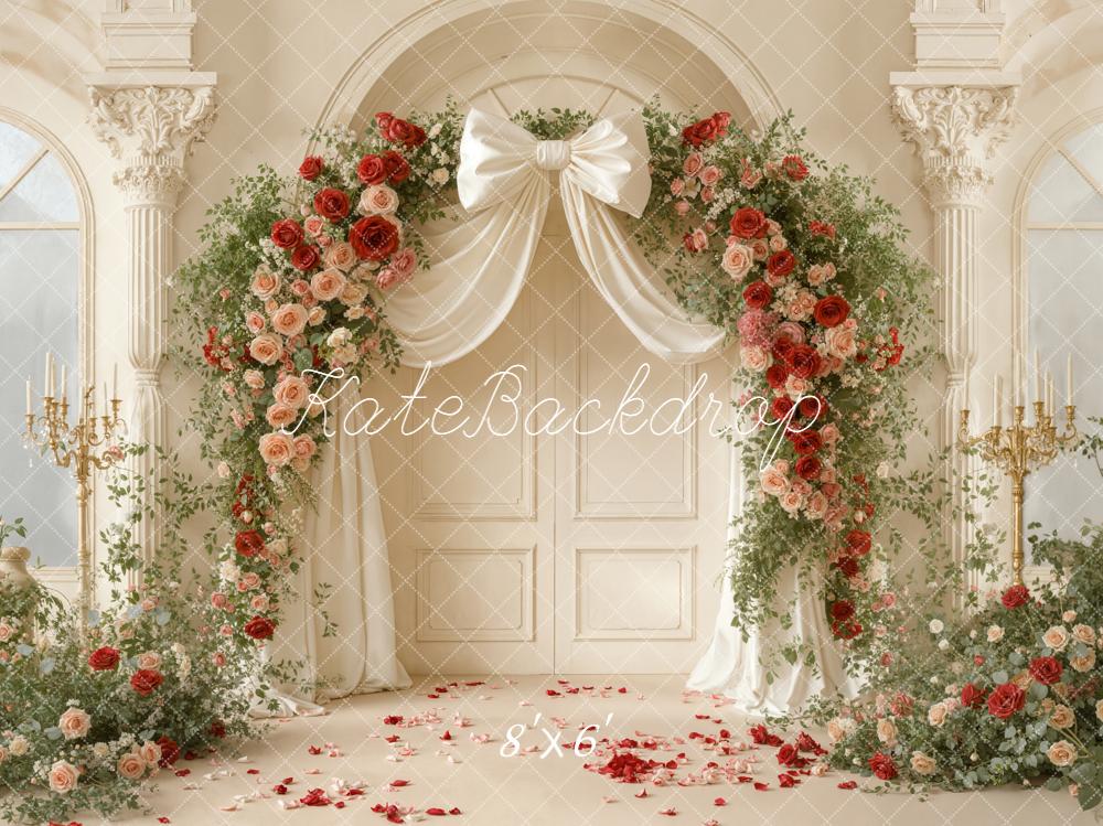 Kate Wedding Bow Roses Backdrop Designed by Emetselch