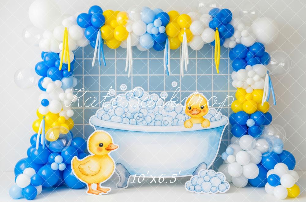 Kate Duck Bathtub Bubbles Balloon Backdrop Designed by Patty Roberts - Kate Backdrop AU