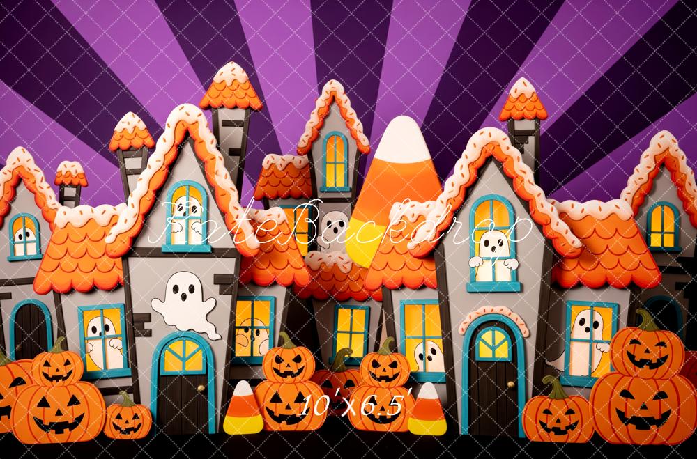 Kate Halloween Haunted Houses Backdrop Designed by Patty Roberts