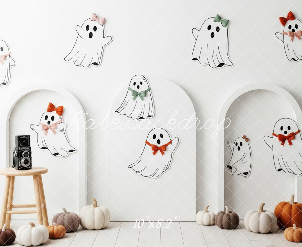 Kate Halloween Ghosts White Arch Backdrop Designed by Patty Roberts - Kate Backdrop AU