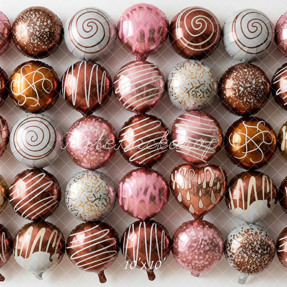 Kate Chocolate Spheres Pink Gold Backdrop Designed by Patty Roberts