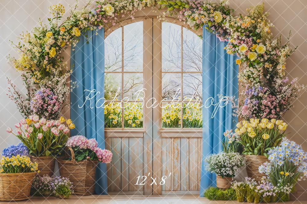 Kate Spring Flower Arch Window Backdrop Designed by Emetselch