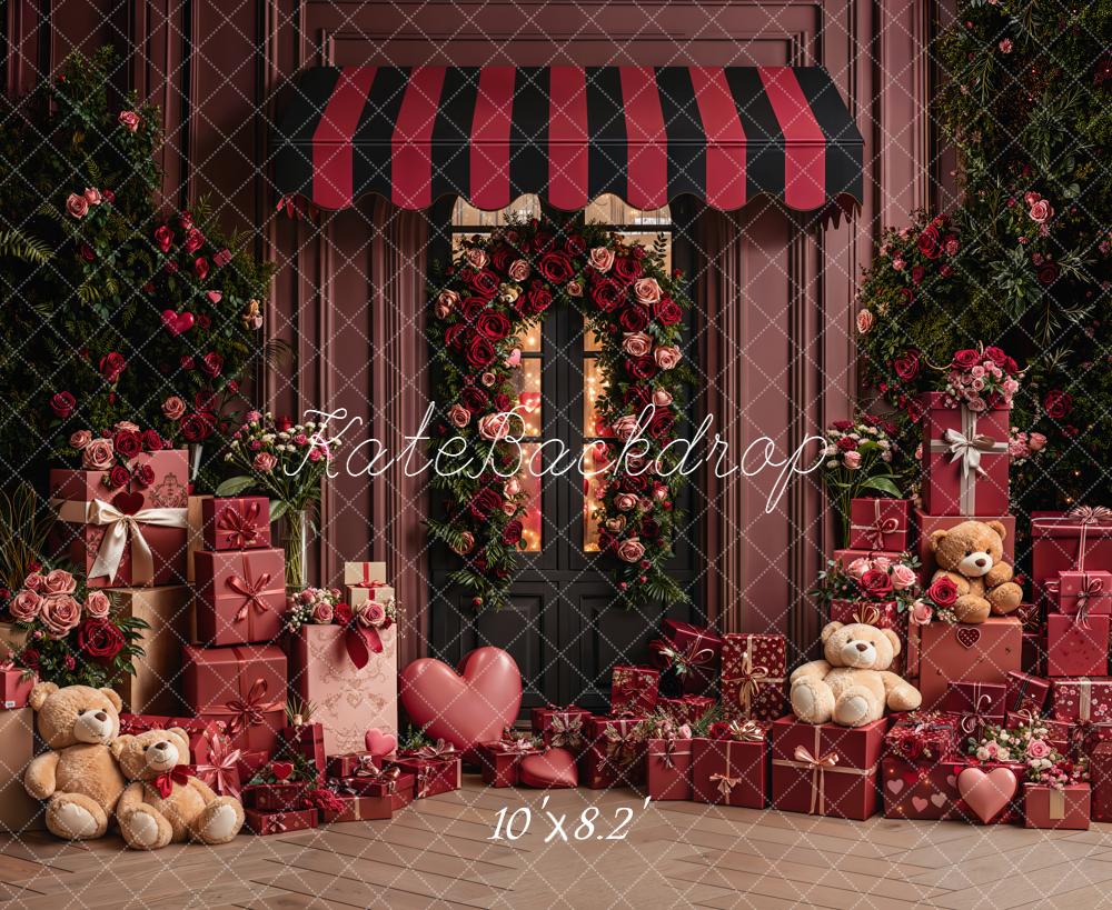Kate Valentines Roses Gifts Fleece Backdrop Designed by Emetselch