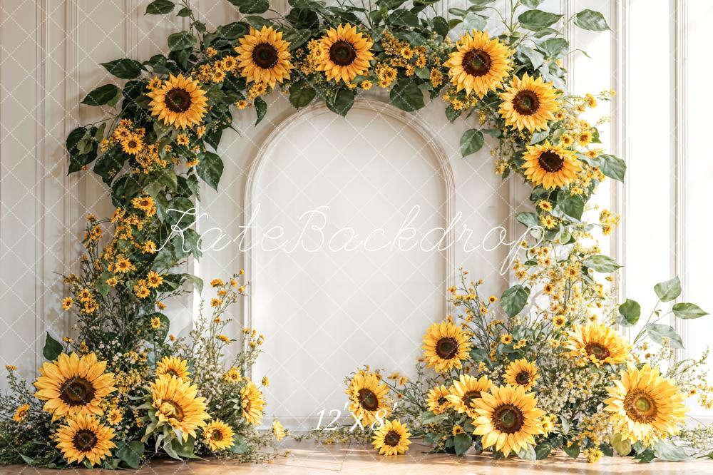 Kate Arch Sunflowers Fleece Backdrop Designed by Emetselch - Kate Backdrop AU