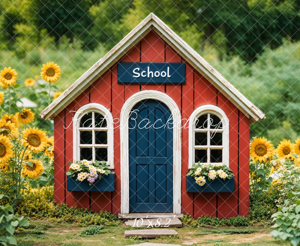 Kate Back to School Sunflowers Backdrop Designed by Emetselch - Kate Backdrop AU