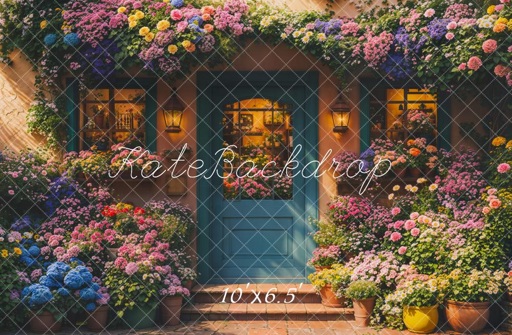 Kate Flower Colourful Cottage Door Backdrop Designed by Emetselch