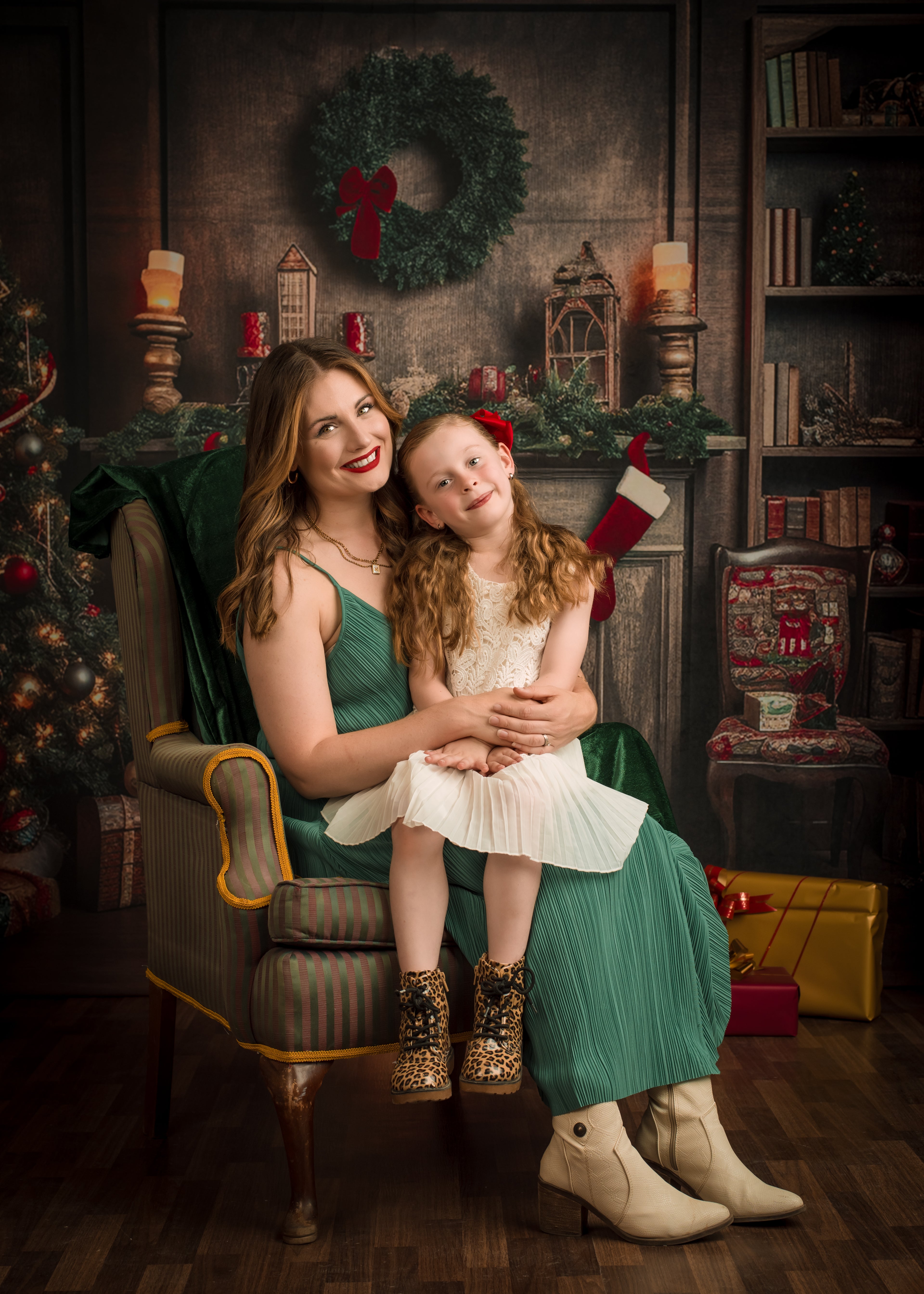 Kate Christmas Tree Fireplace Backdrop Winter for Photography - Kate Backdrop AU