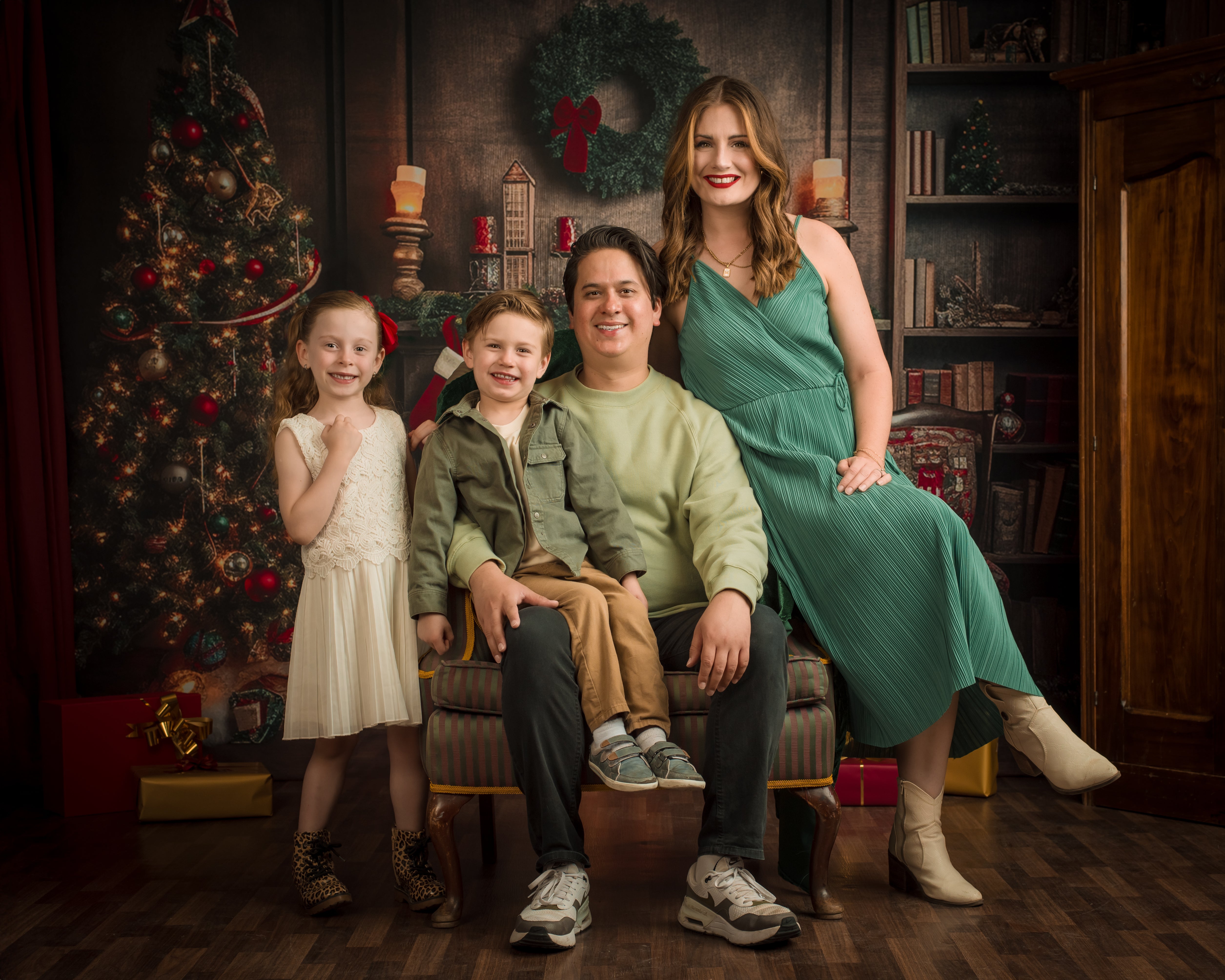 Kate Christmas Tree Fireplace Backdrop Winter for Photography - Kate Backdrop AU