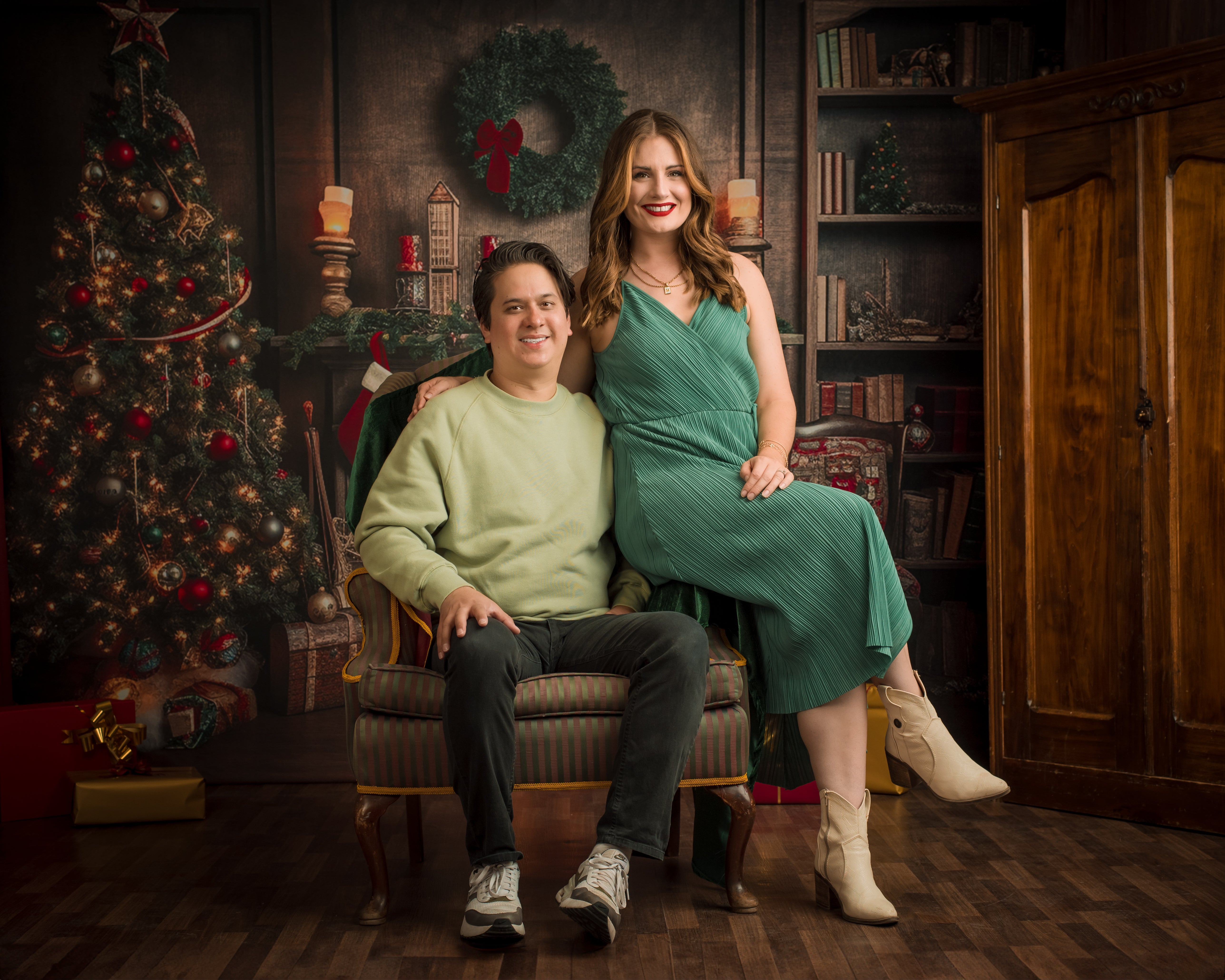 Kate Christmas Tree Fireplace Backdrop Winter for Photography - Kate Backdrop AU