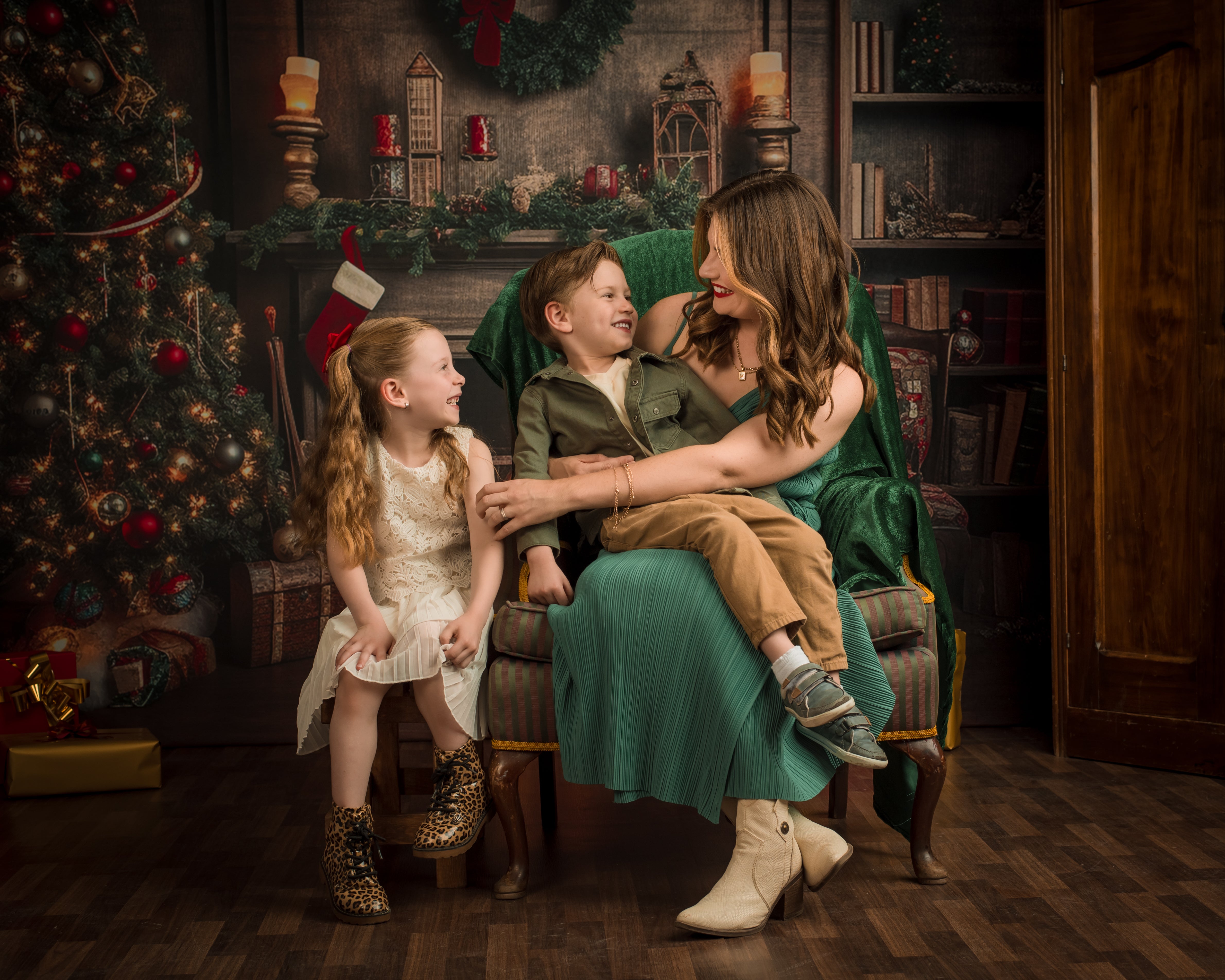 Kate Christmas Tree Fireplace Backdrop Winter for Photography - Kate Backdrop AU