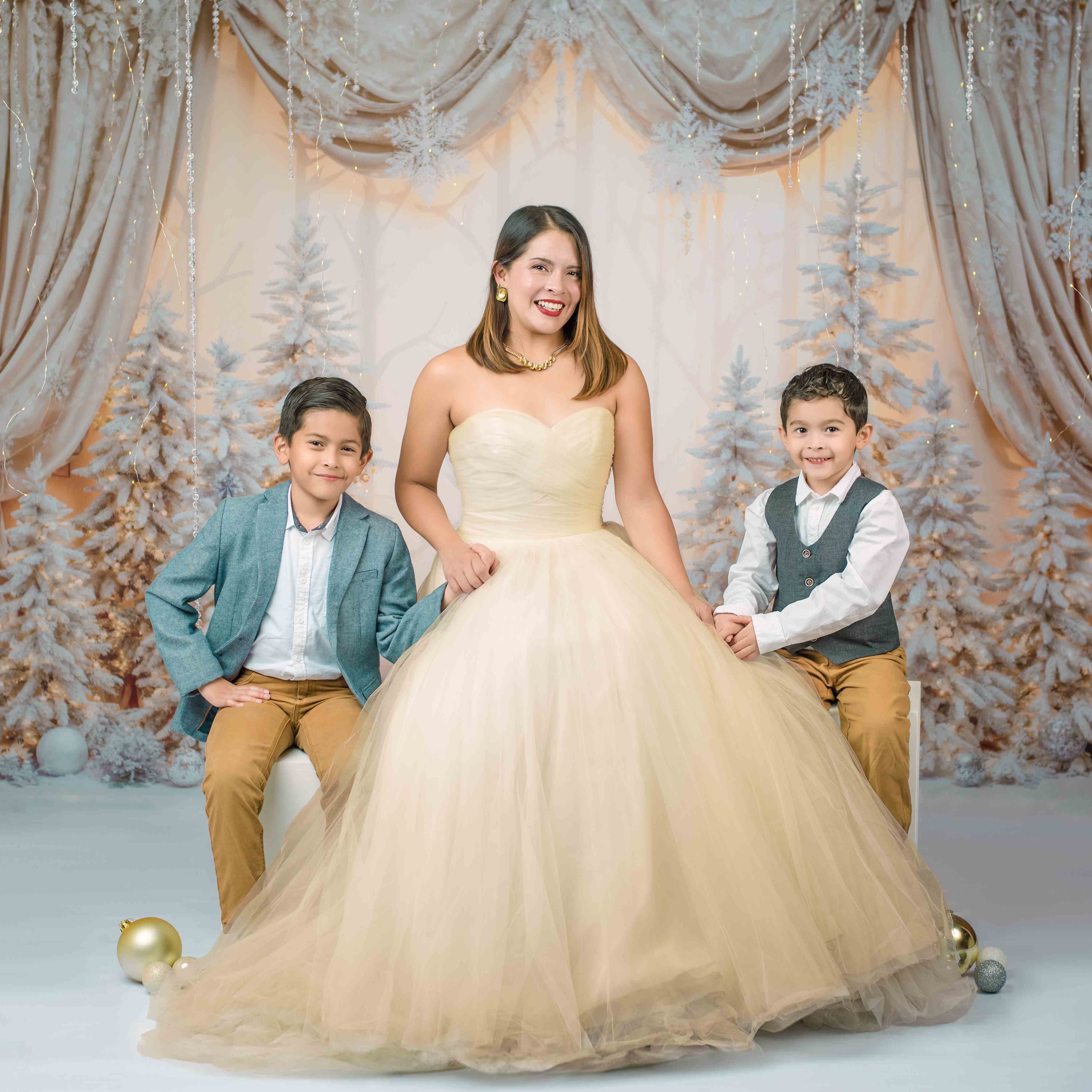 Kate Christmas Golden Wonderland Curtain Backdrop Designed by Emetselch - Kate Backdrop AU