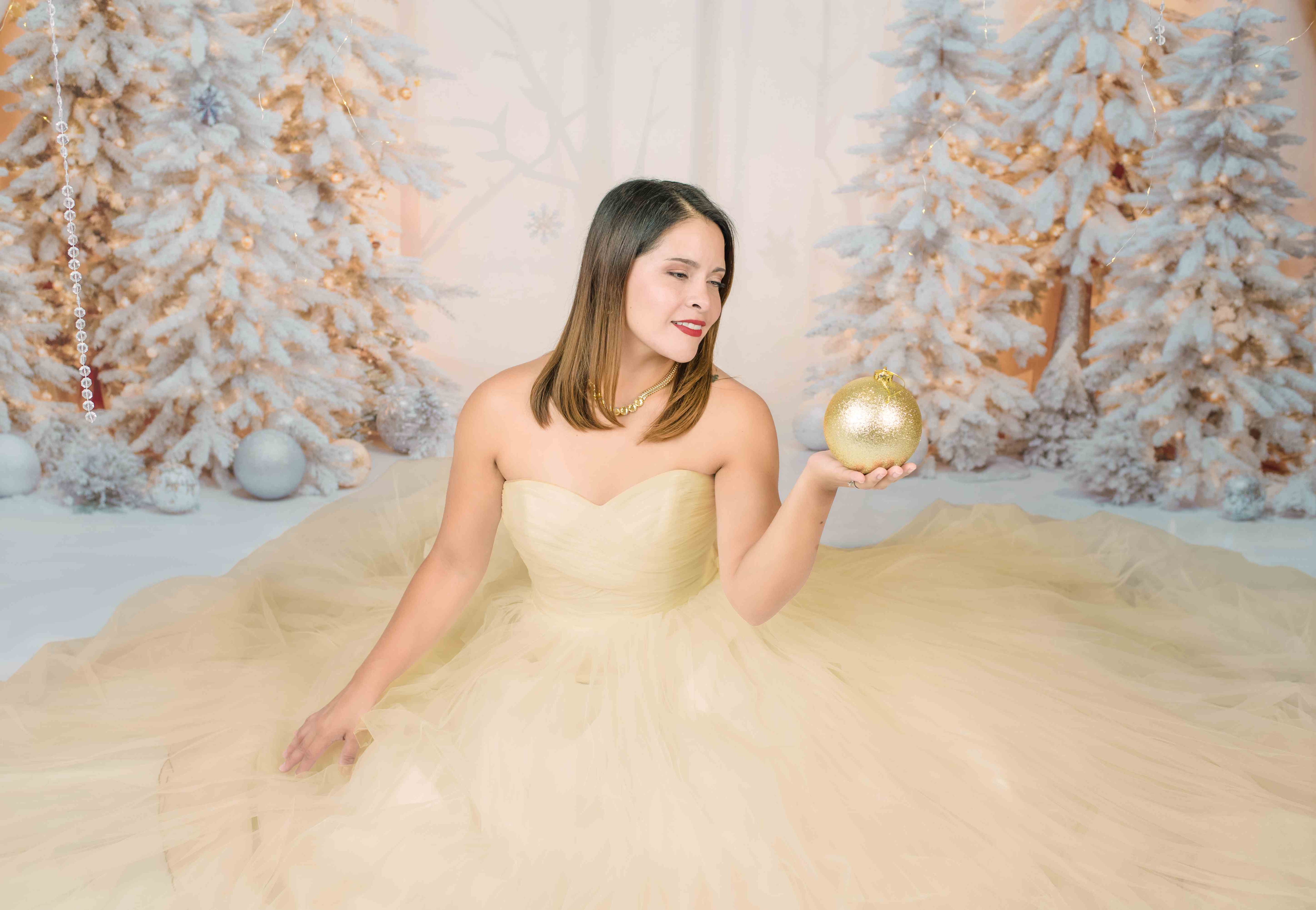 Kate Christmas Golden Wonderland Curtain Backdrop Designed by Emetselch - Kate Backdrop AU