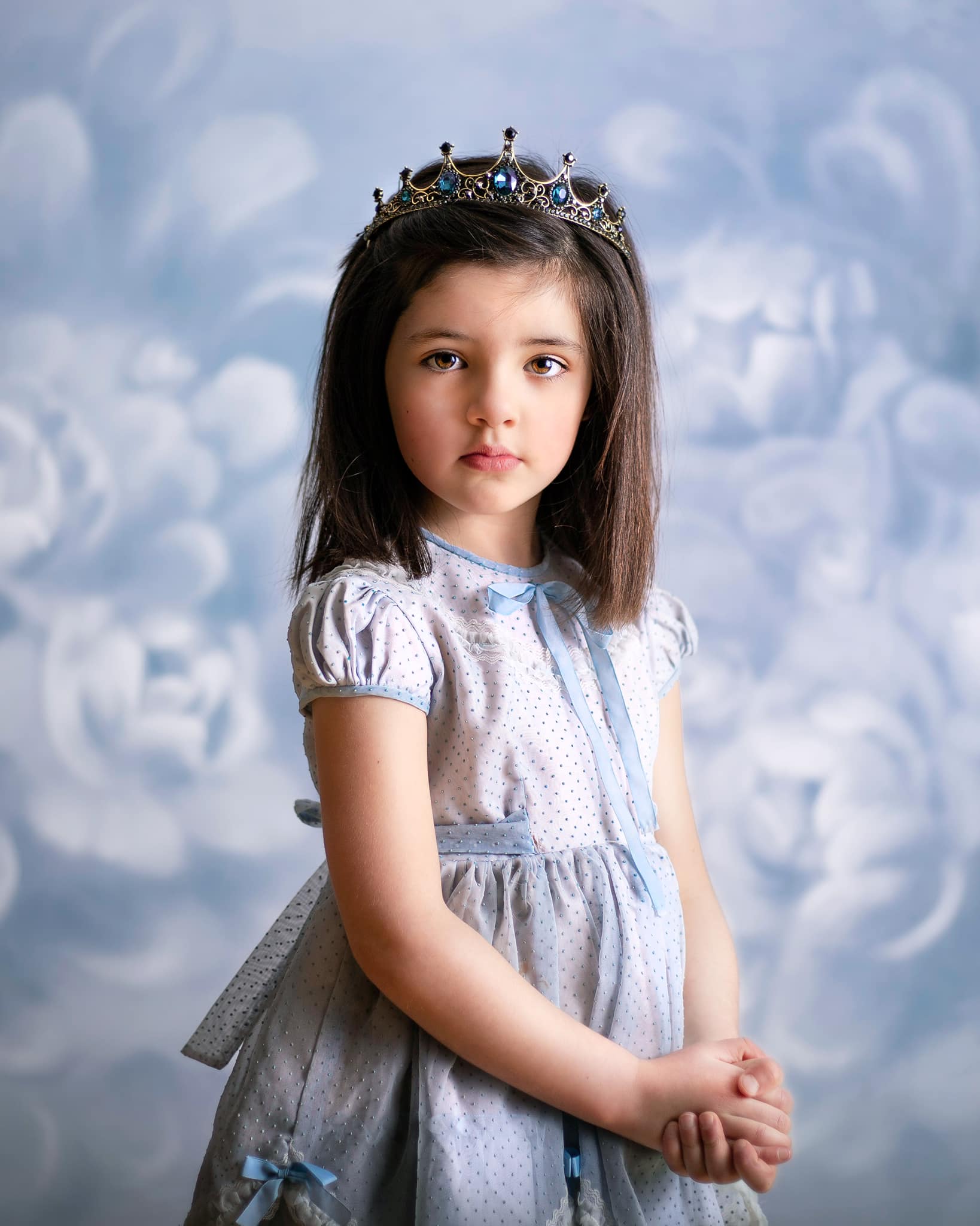 Kate Fine Art Gray Blue Florals Texture Backdrop Designed by GQ - Kate Backdrop AU