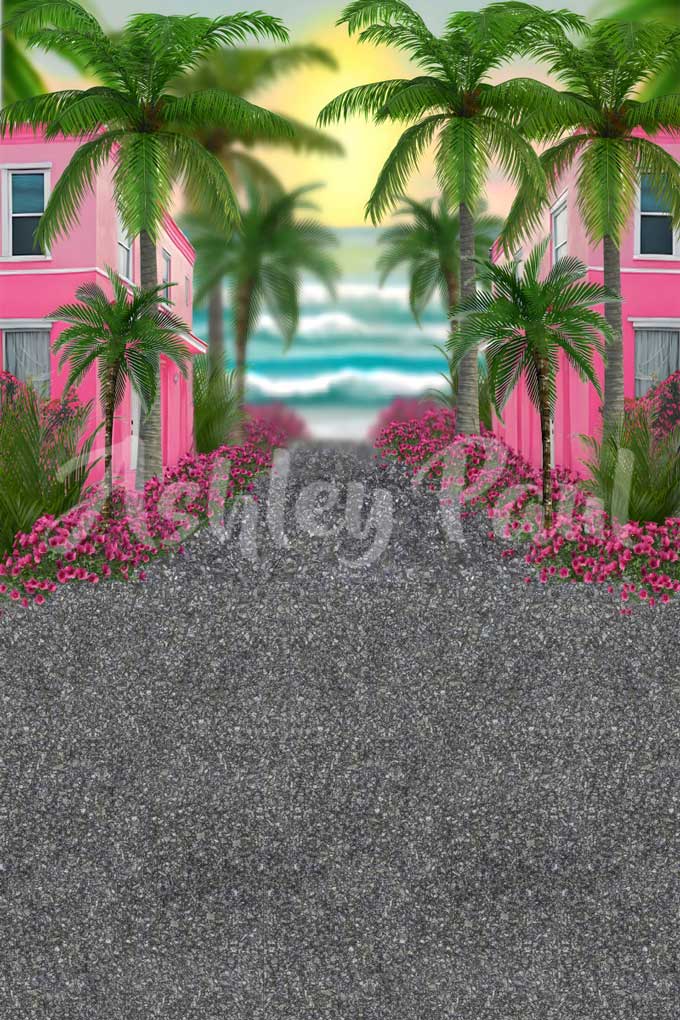 Kate Flowers Sea Road Backdrop Beach Designed by Ashley Paul - Kate Backdrop AU