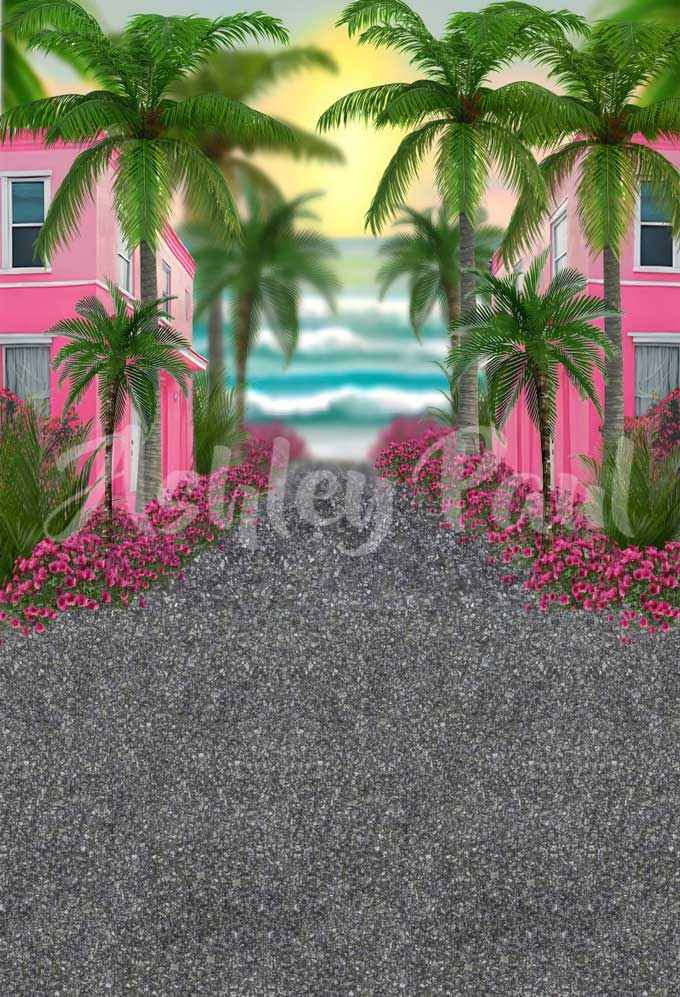 Kate Flowers Sea Road Backdrop Beach Designed by Ashley Paul - Kate Backdrop AU