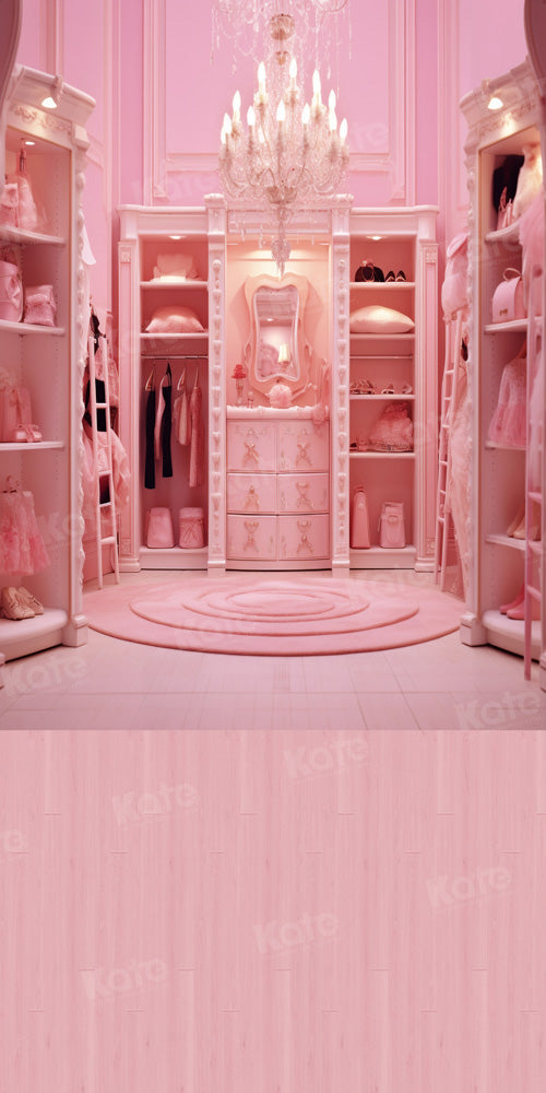 Kate Sweep Pink Backdrop Princess Cloakroom Designed by Chain Photography - Kate Backdrop AU