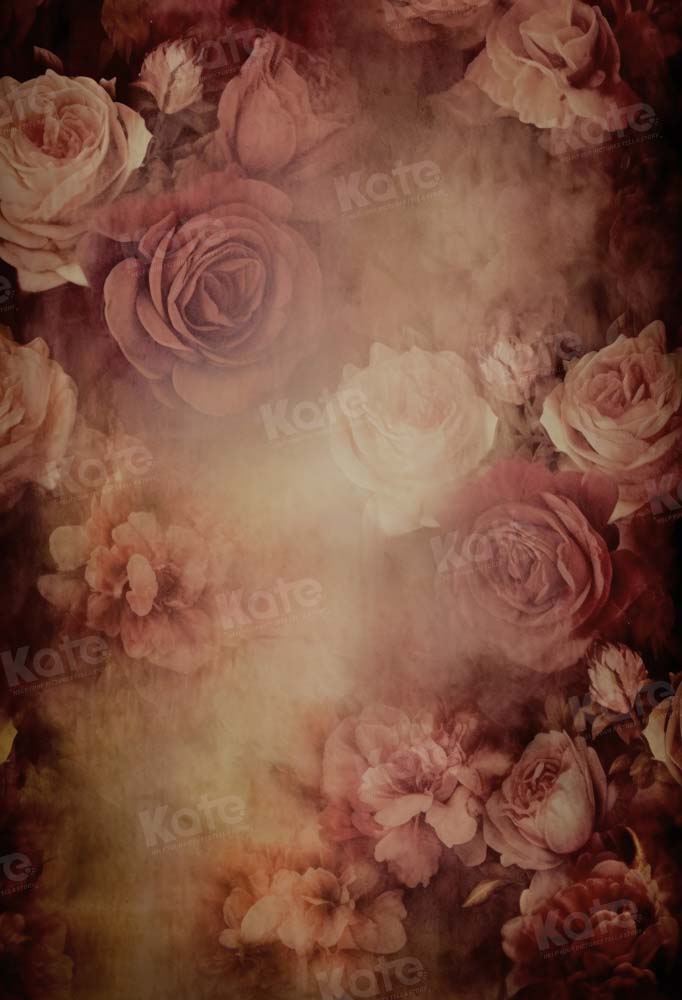 Kate Brown Floral Texture Backdrop Portrait Designed by GQ - Kate Backdrop AU
