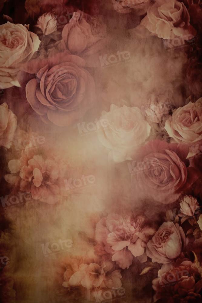 Kate Brown Floral Texture Backdrop Portrait Designed by GQ - Kate Backdrop AU