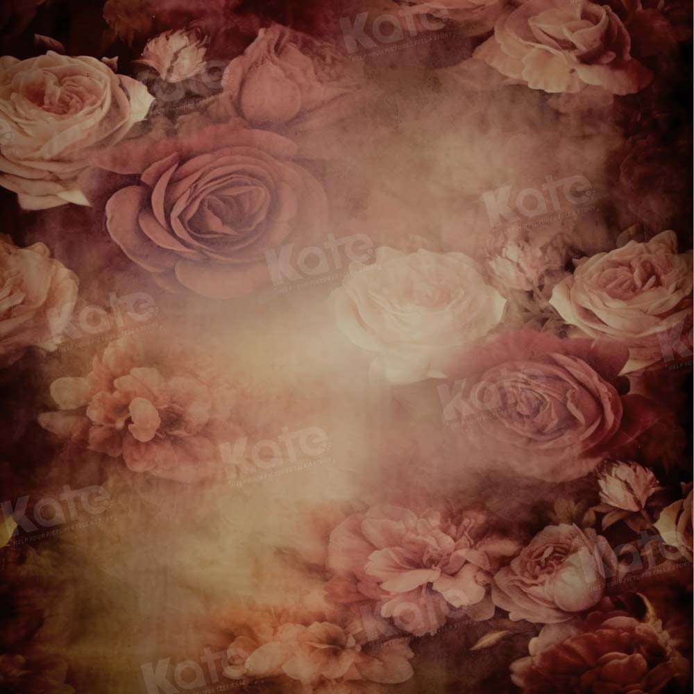 Kate Brown Floral Texture Backdrop Portrait Designed by GQ - Kate Backdrop AU
