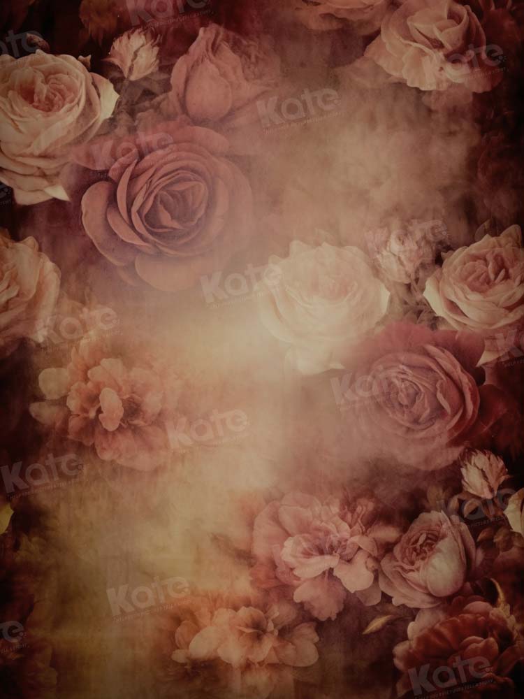 Kate Brown Floral Texture Backdrop Portrait Designed by GQ - Kate Backdrop AU