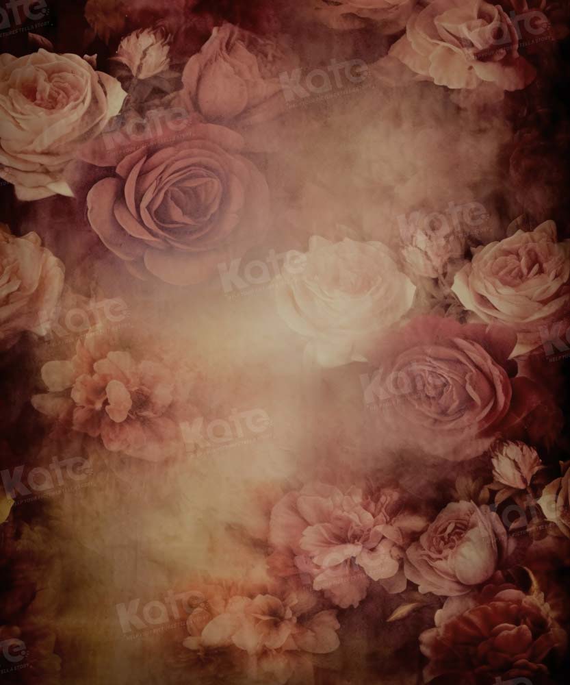 Kate Brown Floral Texture Backdrop Portrait Designed by GQ - Kate Backdrop AU