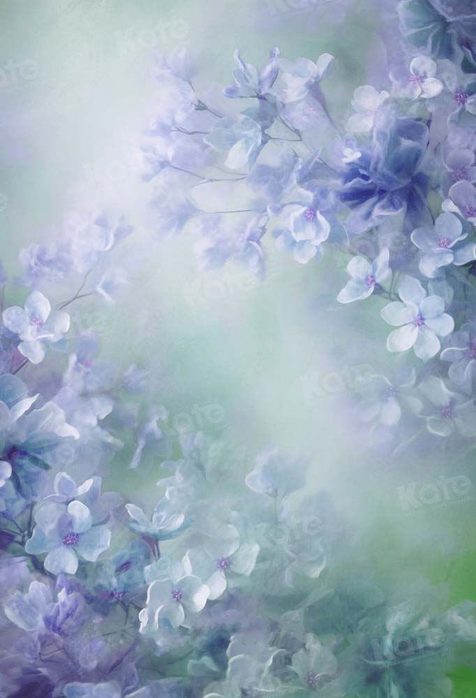 Kate Floral Texture Backdrop Light Purple Blue Green Mix Designed by GQ - Kate Backdrop AU